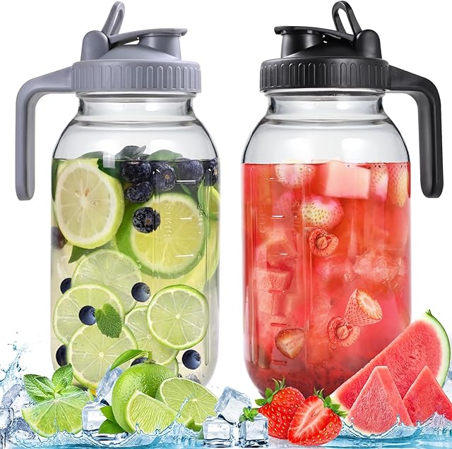 Glass Pitchers Mason Jars Water Jugs Leak-Proof Airtight