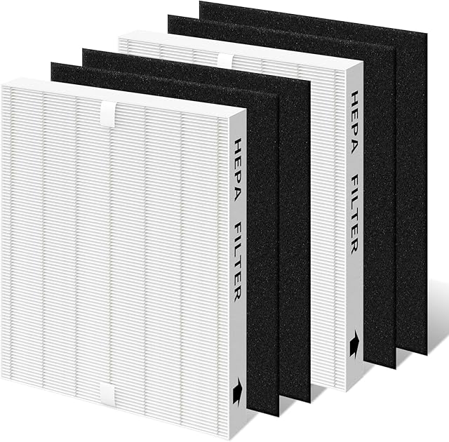 AP-1512HH Air Filter Replacement Set Compatible with Coway Airmega AP-1512HH and Airmega 200M Air Purifi-er, 2 True HEPA Filter and 4 Activated Carbon Pre-Filters, Compared to Part # 3304899