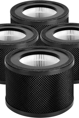 4-Pack TT-AP001 Replacement Filter Compatible with TaoTronics TT-AP001 Purifier and VAVA VA-EE014 Purifier, 3-in-1 Filters