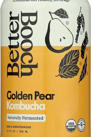 BETTER BOOCH Organic Golden Pear Kombucha, 12 FZ