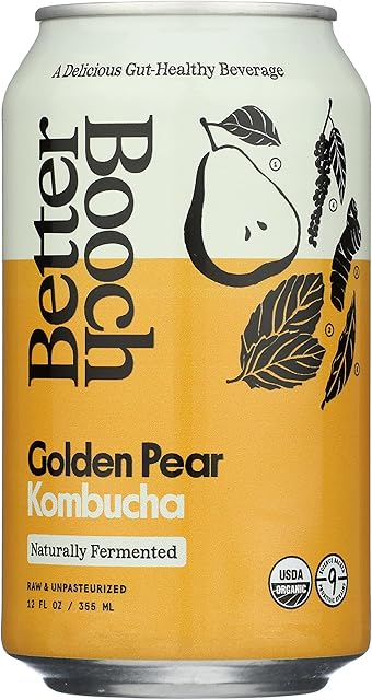 BETTER BOOCH Organic Golden Pear Kombucha, 12 FZ