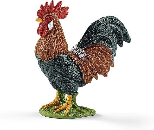 The Schleich Farm World, Farm Animal Toys for Boys and Girls, Realistic Bird Toys, Rooster Toy Figurine, Ages 3+