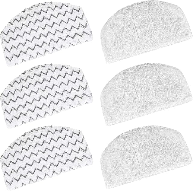 6 Pack Steam Mop Pads Replacement for Bissell Powerfresh Steam Mop 1940 1440 1544 1806 2075 Series, Model 19402 19404 19408 19409 1940a 1940f 1940q 1940t 1940w Washable Cleaning Pad
