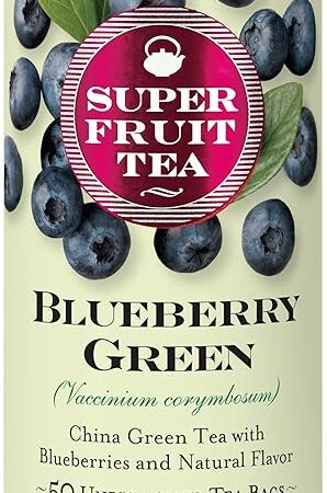 The Republic of Tea Organic Blueberry Green Superfruit Tea, 50 Tea Bag Tin