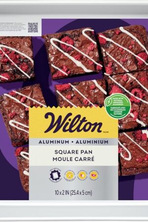 Wilton Aluminum Bakeware Square Cake Pan, Durable Anodized Bakeware for Tiered & Layered Cakes, Even Heating, Rust-Resistant, Professional Cake Baking Pans, 10 x 2 in