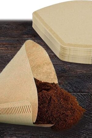 Cone Coffee Filters #4, Coffee Filters 4 Cone Paper Unbleached, Number 4 Coffee Filter 8-12 Cup, Size 4 Paper Filter, Compatible with Ninja Coffee Maker and Cuisinart Coffee Maker, 100 Count