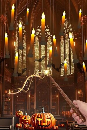 Amagic Floating Candles Taper Candles Magic Hanging Candles 12pcs Warm Light
