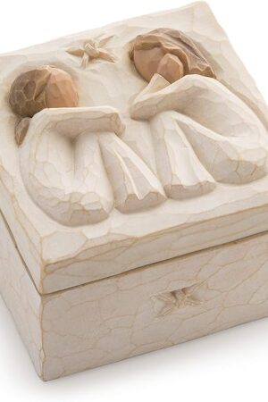 Willow Tree Friendship Keepsake Box, Forever True, Forever Friends, Holds Jewelry and Treasures, Carving of Best Friends or Sisters, Sculpted Hand-Painted Keepsake Box
