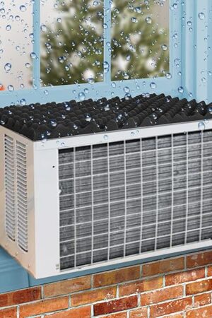 23.6"x16.9" Air Conditioner Drip Cushion, Window Removable Magnetic Cushion,Air Conditioner Top Pad for Stop Dropping Noise of Water Drpping onto Your AC(Magnetic Suit for Iron Surface)