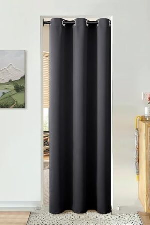 BGment Door Curtain for Doorway, Closet Curtain for Open Closet, Thermal Insulated Privacy Blackout Grommet Drape, 1 Panel, Dark Grey, 34 x 80 Inch
