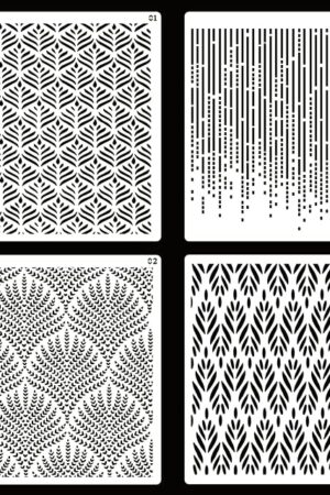 4 Pcs Floral Wedding Cake Stencils - Reusable Buttercream Templates for DIY Baking Decor
