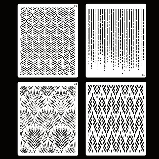 4 Pcs Floral Wedding Cake Stencils - Reusable Buttercream Templates for DIY Baking Decor