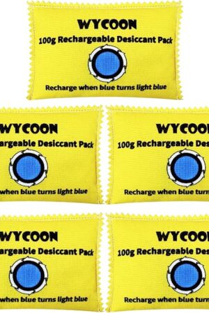 100g Rechargeable Desiccant Pack of 5, Moisture absorbers Bag, Desiccant Dehumidifier bag, Dehumidifier for Home Closets,Gun Safe, and Cars