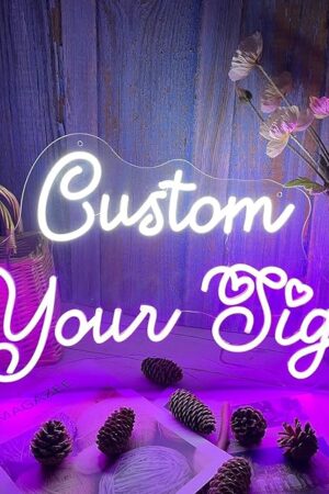 Custom Neon Signs for Wall Decor, Large Personalized Neon Siqn with Dimmer Customized Light Up Siqn Birthday Christmas Wedding Gift Bar Party Bedroom Customizable Neon Logo Name Light