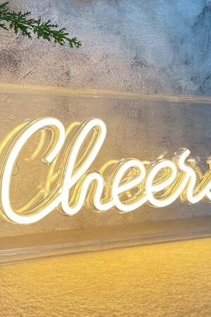 Cheers Neon Sign Light LED Sign for Bar Decorations Warm White Cheers Light up Sign for Table, USB Bar Cart Neon Sign Accessories and Decor for College Apartment Dorm Home Party Indoor
