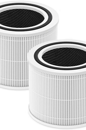 Core 300 Replacement Filter for LEVOIT Core 300 Core300-P Core 300S Core 300S/P VortexAir Air Purifier, Core 300-RF, 3-in-1 HEPA Activated Carbon, 2 Pack, White, Core 300-P