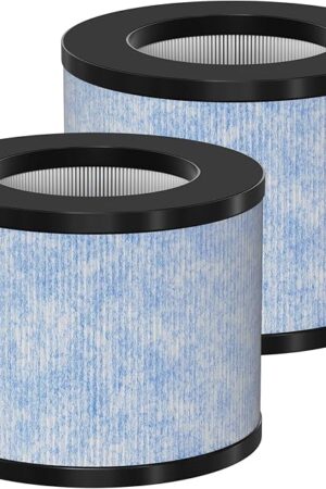 C102 MA-01CW True HEPA Replacement Filter Compatible with Miko Ibuki C102 Air Cleaner Purifier and Okaysou AirMic4S, True HEPA Filter Set, 2 Pack