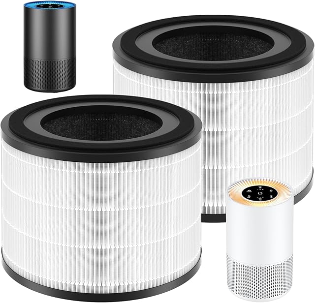 AP-S0610L Filter Replacement Compatible with MOOKA AP-S0610L Air Purifi-er, 3-in-1 H13 True Hepa Filter with Activated Carbon Filter, 2 Pack