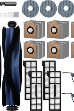 22 Pack Accessories for Eufy X10 Pro Omni Robot Vacuum Cleaner Replacement Parts, 2 Mainbrush 4 Sidebrush 6 Dust Bag 4 Filter 4 Mop Pads 1 Cleaning Brush 1 Screwdriver