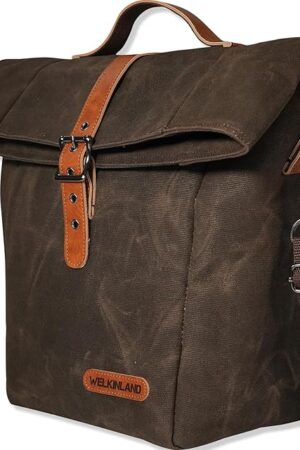 WELKINLAND 6H Insulation Waxed Canvas Lunch Bag, Leakproof Insulated Canvas Lunch Bag, Heavy-Duty Lunch Bag, Lunch Tote Bags For Men, Brown Lunch Bags, Lunch Bag For Men Work, Men Lunch Box