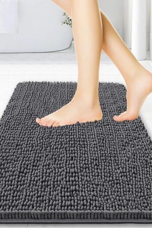 BOANKODU Bathroom Rugs Bath Rugs Bath Mats 15x23 Chenille Bathroom Floor