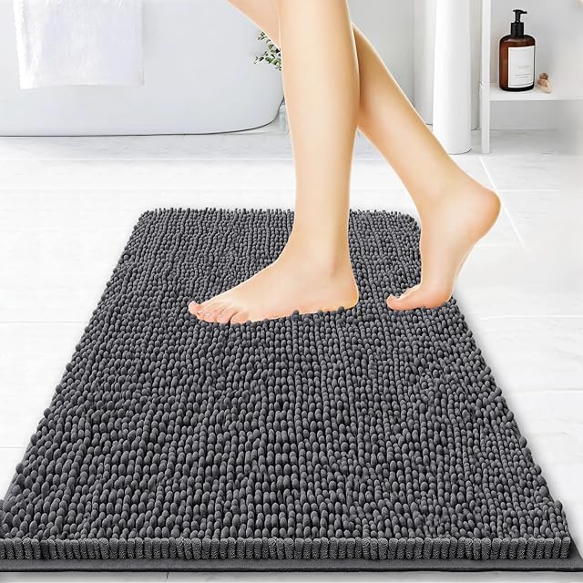 BOANKODU Bathroom Rugs Bath Rugs Bath Mats 15x23 Chenille Bathroom Floor