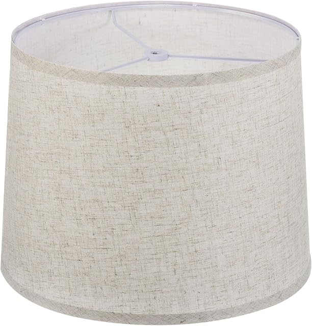 PATIKIL Lamp shades for Table Lamps 11.4" Top x 12.6" Bottom x 9.8" High Drum Lamp shades for Floor Lamps Medium Linen Lampshade Easy Assembly for Lamp Replacement, Beige