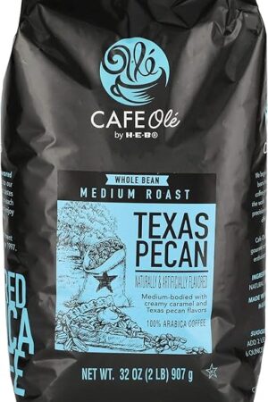 Cafe Ole Texas Pecan Medium Roast Whole Bean Coffee 32 oz