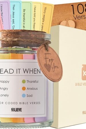 BLIEVE- Bible Verse Jar, Read Me When Bible Verses Jar For Daily Encouragement, Inspirational Prayer & Reflection, Christian Gifts For Women and Men, Religious Graduation Gifts For Her, Gift For Mom
