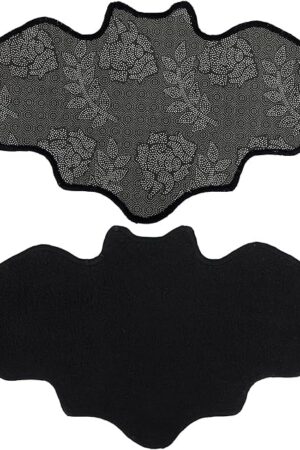 Bat Bath Mat Bathroom Rug for Spooky Decor,Gothic Witchy Mat for Bathroom,Horror Halloween Black Bats Mat for Kitchen