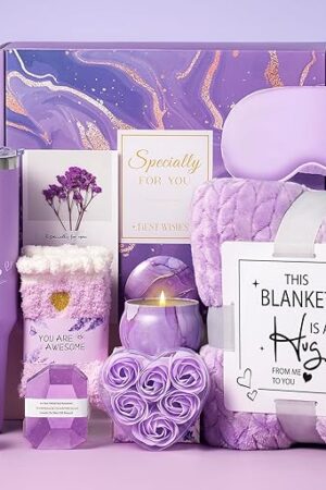 Birthday Gifts for Women Self Care Gifts Get Well Soon Gifts, Happy Birthday Spa Gift Baskets w/Flannel Blanket 40 OZ Tumbler Care Package for Mom Wife Sister Best Friend Her Daughter