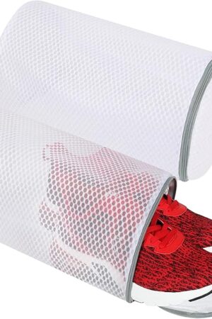 Vivifying Shoe Washing Machine Bag, 2 Pack Honeycomb Mesh Laundry Bag with Zipper for Sneakers, Running Shoes, Sock, Bras, Delicates and Toys