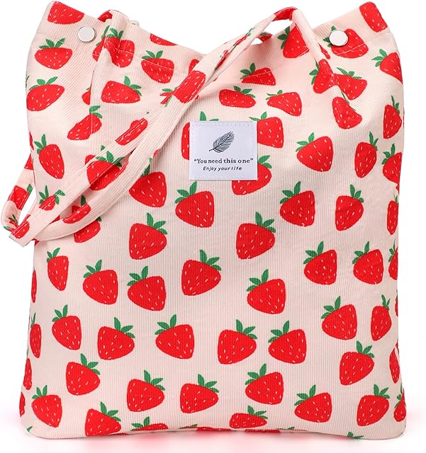 Corduroy Tote Shoulder Bag for Women Girls