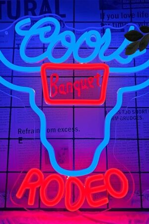 Beer Neon Sign Dimmable Western Rodeo Neon Light Signs for Wall Decor Cowboy Neon Sign for Man Cave Home Bar Beer Club Pub Bistro