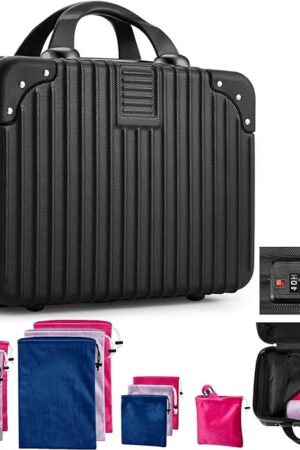 Adult Game Toy Storage Organizer Case and 9 Pcs Toy Storage Bags, Reusable Toy Organizer Case Lock Box for Women and Men, 3 Sized Toy Bag for Home(Stylish Color)