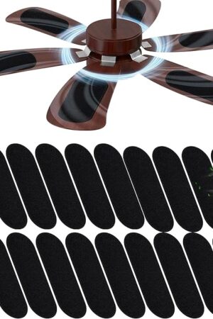20 Pcs Ceiling Fan Filters for Blades, Activated Coconut Shell Carbon Fan Filters for Ceiling Fan Blades, Easy-Stick Adhesive, Air Purifiers for Home & Office, Unscented, Traps Household Contaminants