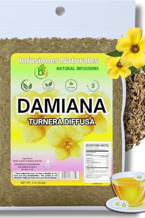 Bexpertsusa Damiana Leaf Tea (Turnera diffusa) - 4 oz Loose Herbal | Authentic Mexican Origin | Caffeine-Free | Non-GMO | 100% Natural | Gluten-Free | Vegan | Herbal Infusion