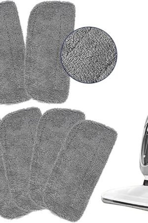 6Pack Steam Mop Replacement Pads Compatible with GorFanty Steam Mop Model GF-6610B/GF-6610，Highly Absorbent Microfiber Steam Pads Washable Reusable for Floor Cleaning