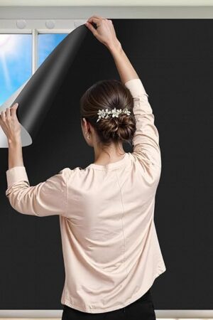 100% Blackout Curtains for Bedroom 118" x 57" Portable Window Blinds Cover Adhesive Thermal Blackout Blinds No Drill Guard Blind for Window Shades Temporary Room Darkening Shades for Skylight RV Dorm