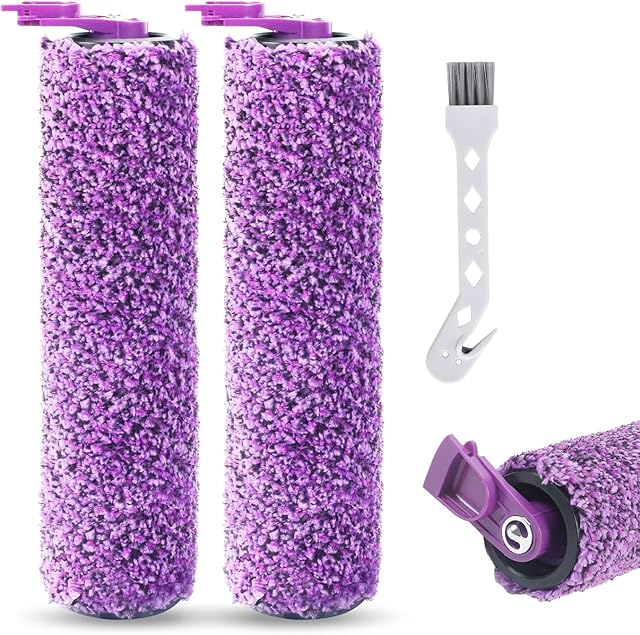 A Fable 2 Pack SD201 Roller Fit for Shark Steam Pickup 3-in-1 Steam Mop SD200 SD201 SD201C SD201Q SD205 with 1 Cleaning Brush