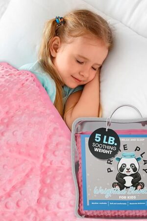 Child's Weighted Blanket Kids Weighted Blanket 36" x 48" Cute Dotted Texture Pink