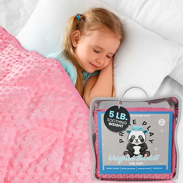 Child's Weighted Blanket Kids Weighted Blanket 36" x 48" Cute Dotted Texture Pink