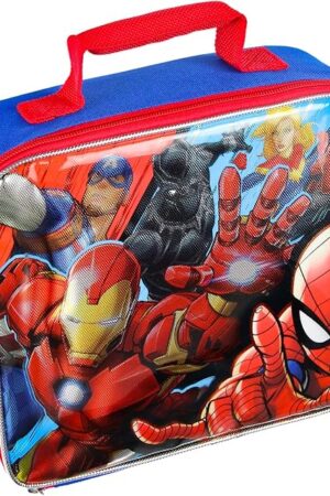 Bioworld Marvel Comics Avengers Spiderman Iron Man Superheroes Lunch Bag Insulated Lunch Box