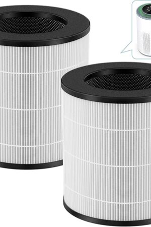 2 Pack A2 Replacement Filter Compatible with AMEIFU GDAP1W and VEWIOR A2 (ClearAir-A2) Air Purifier, 3-in-1 HEPA Filter with High-efficiency Activated Carbon Filter for Pollen Dust Pet Dander Smoke