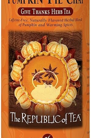 The Republic of Tea – Pumpkin Pie Chai Herbal Tea Tin, 36 Naturally Caffeine-Free Tea Bags