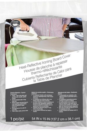 Dritz Clothing Care 82453 Heat Reflective Ironing Board Cover, 54 x 15-Inch,Silver