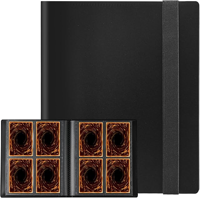 The Card Binder, Upgraded 4 Pockets Trading Card Collection Binder for Cards, 160 Pockets Mini Card Book Holder Album - Black