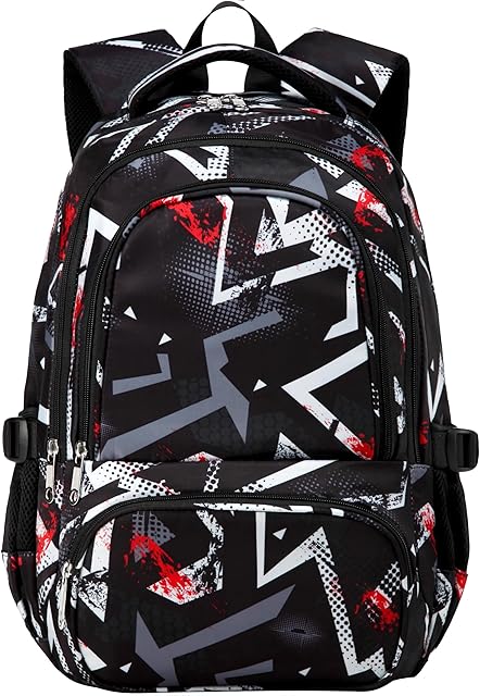 BLUEFAIRY Kids Backpacks for Boys Girls Elementary Primary Middle School Bookbags Back to School Bags for Childs Age 6-8 Mochilas Escolares para Niños Niñas 17 Inch Dark Black