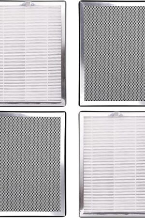 4-Pack MA25 Replacement Filter Compatible with Modify Air Purifier MA-25 Series S1/B1/W1, 3-in-1 H13 Ture HEPA with Activated Carbon Pre-filter