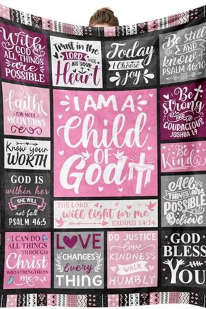 Christian Gifts for Women, Baptism Gifts for Girl, Religious Gifts for Women, Christian Blanket, Catholic Spiritual Bible Merch 60"x50" Throws Blanket for Birthday.